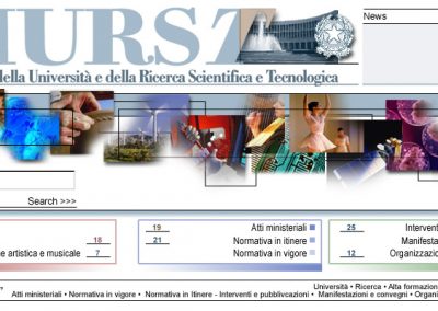 Interfaccia Grafica portale MURST – Ministero della Università e della Ricerca Scientifica e Tecnologica