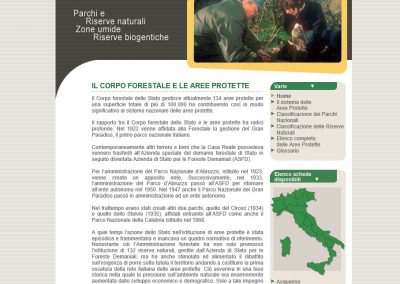 Sito Aree Protette per il Corpo Forestale dello Stato