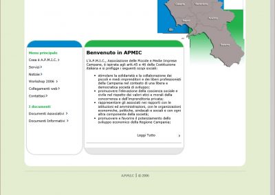 Sito Apmic – Associazione delle Piccole e Medie Imprese Campane