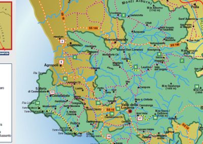 Materiale informativo progetto I-Trace – Mappa parco del Cilento